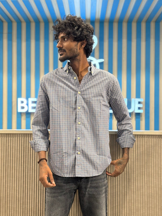 Blue Micro Checked Shirt