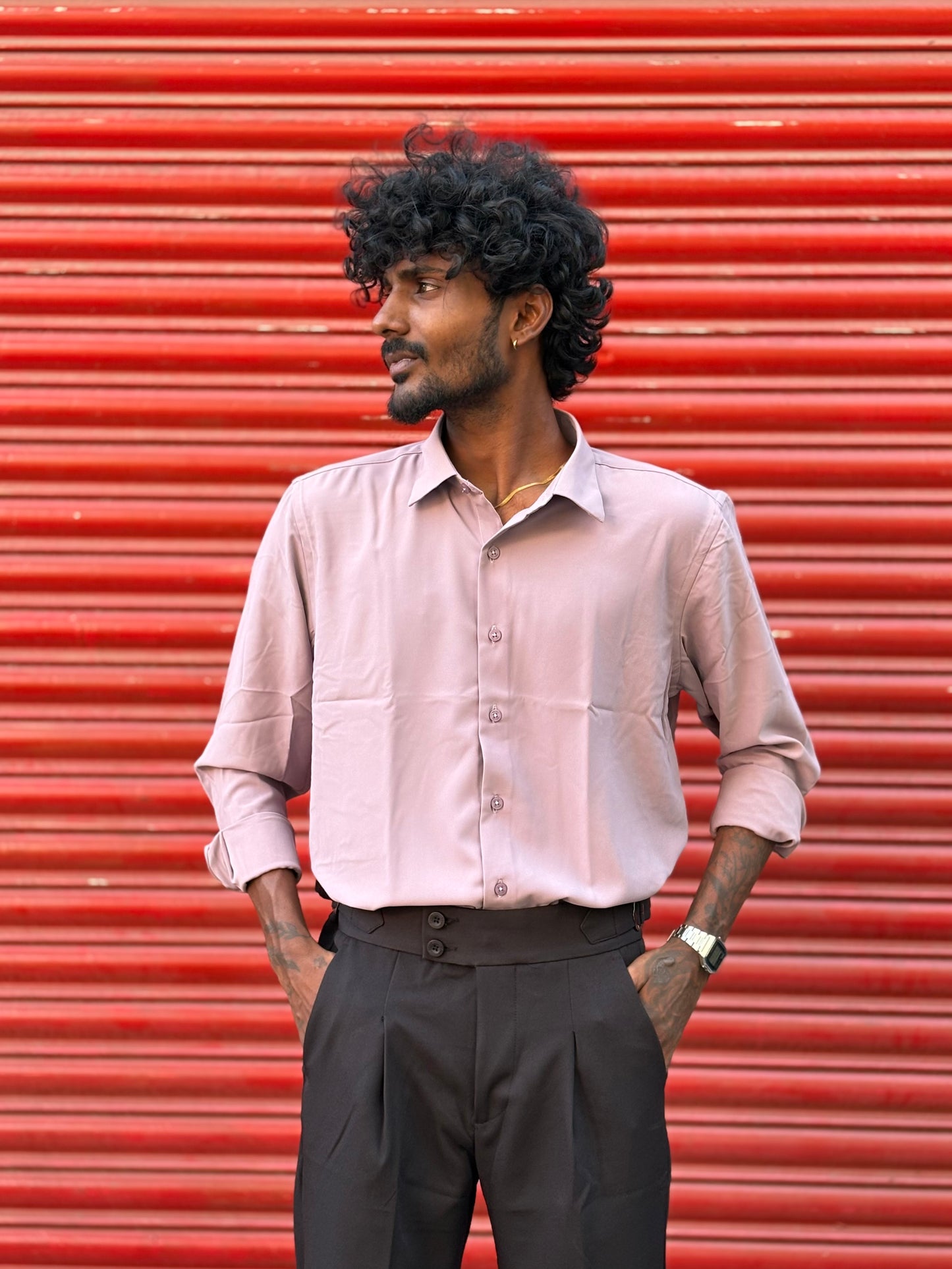 Pink Armani Solid Shirt