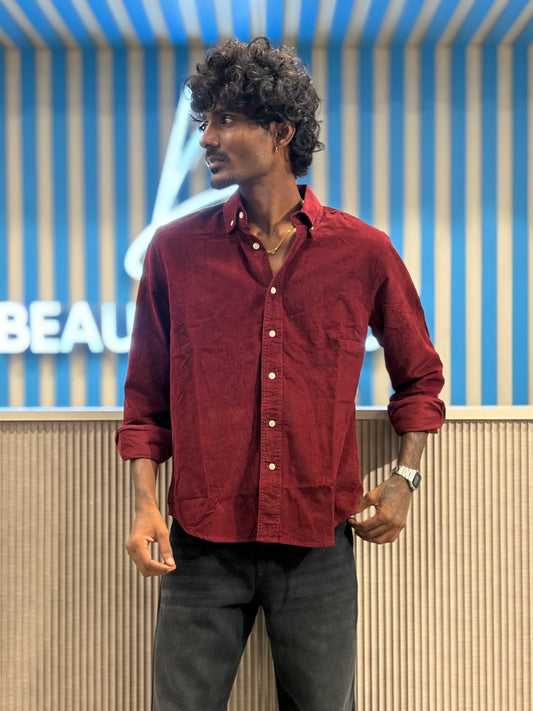 Maroon Corduroy Shirt