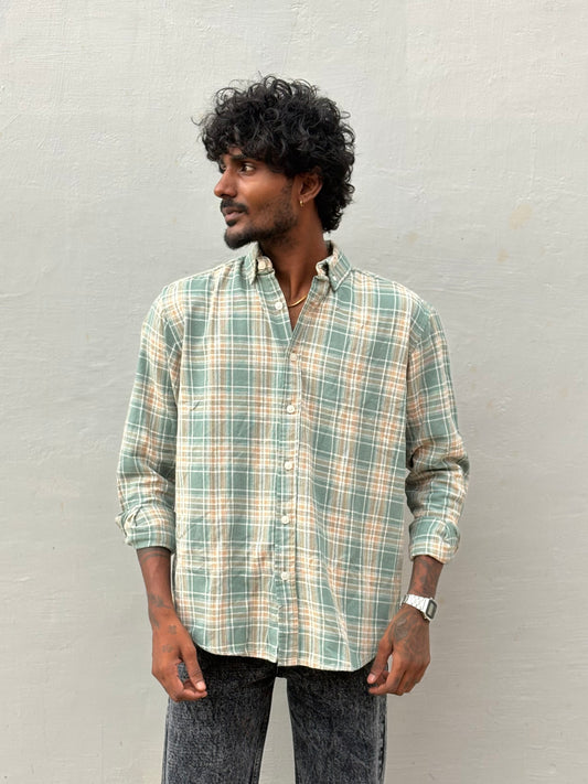 Green Flannel Checked Shirt