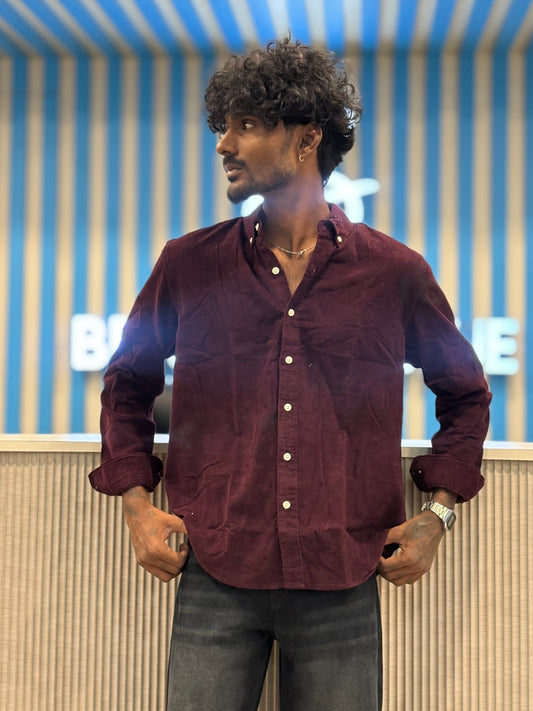 Maroon Corduroy Shirt