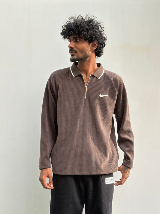 Brown Zipper Sweatshirt