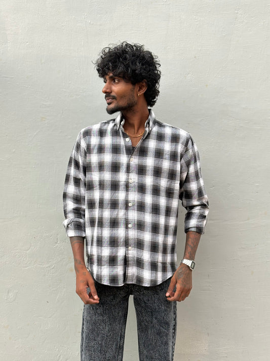 Black Flannel Checked Shirt