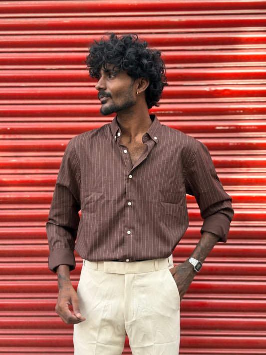 Brown Striped Shirt