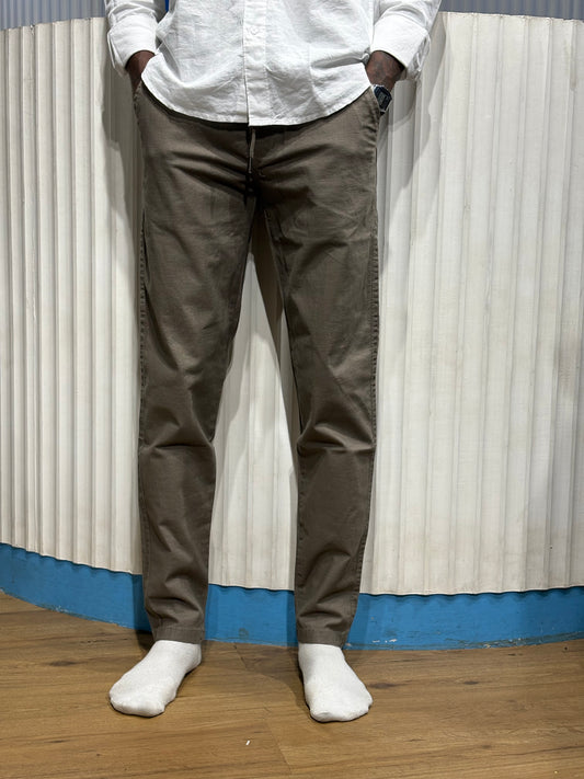Brown Linen Draw String Pants