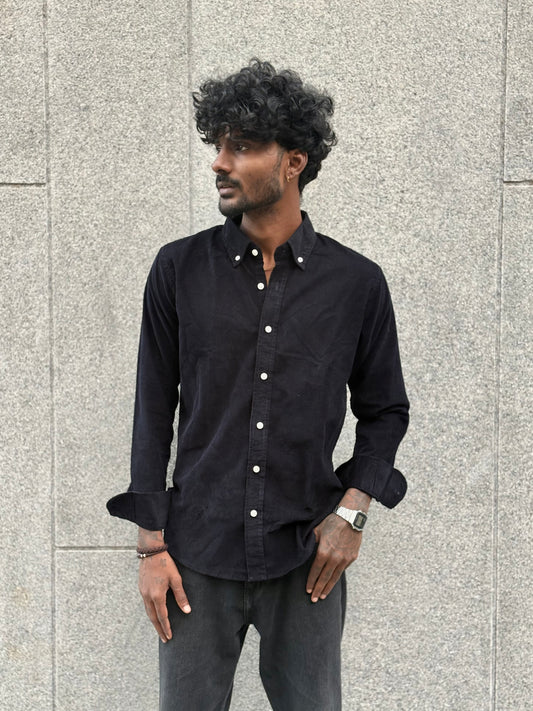 Navy Blue Corduroy Shirt