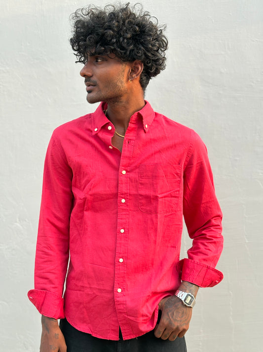 Red Linen Shirt