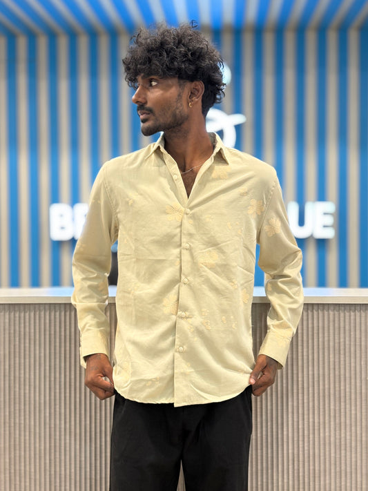 Beige Puff Printed Shirt