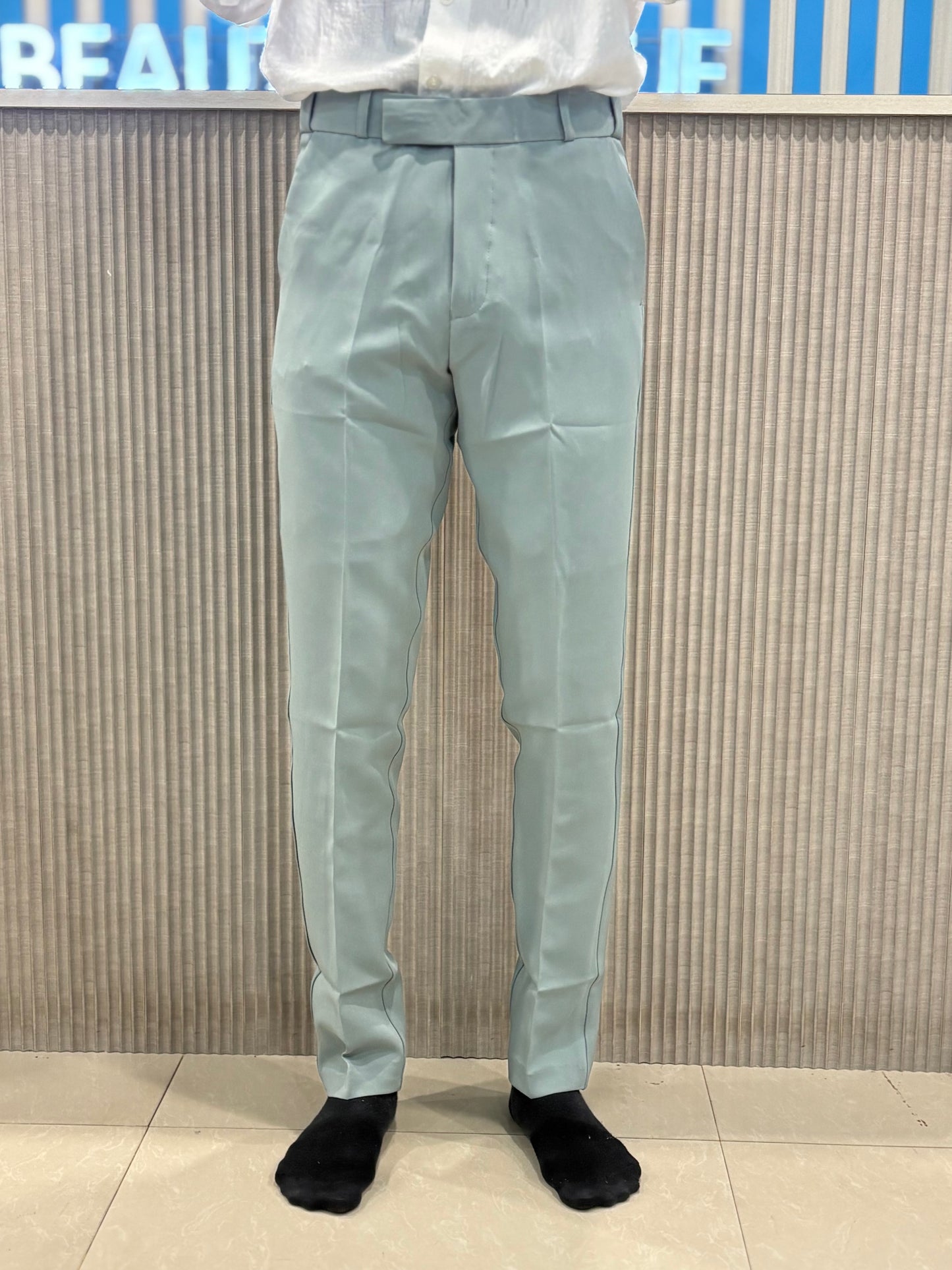 Pista Green Polo Fit Formal Pants