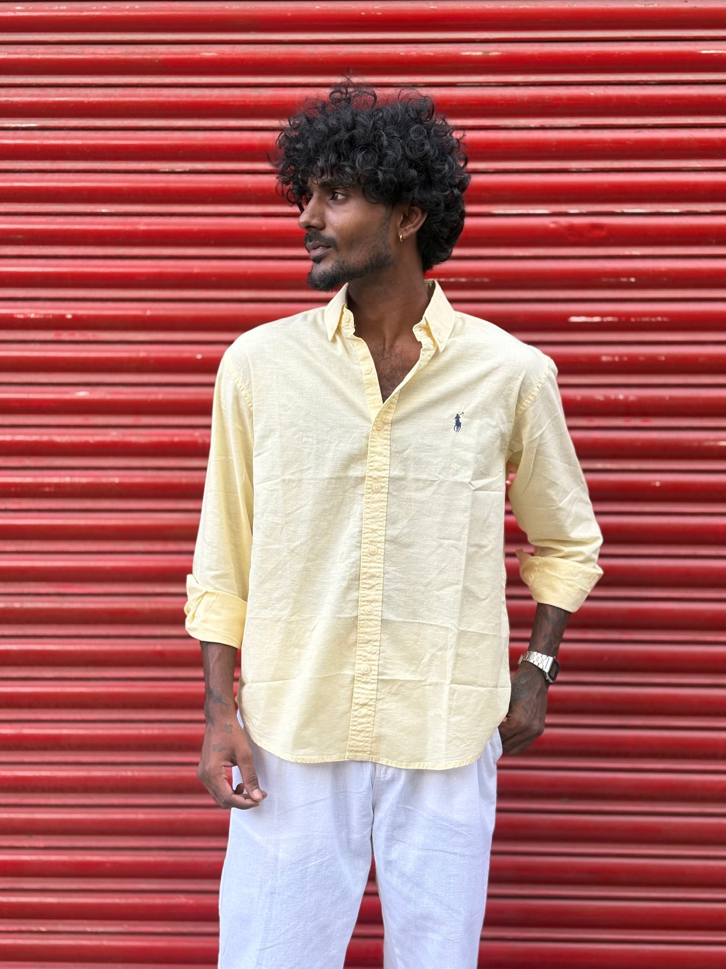 Light Yellow Linen Shirt