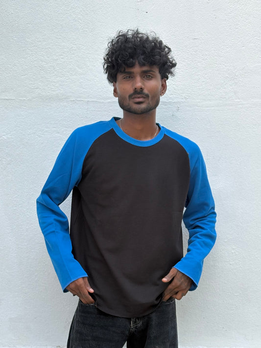 Blue And Black Full Sleeve Tshirt