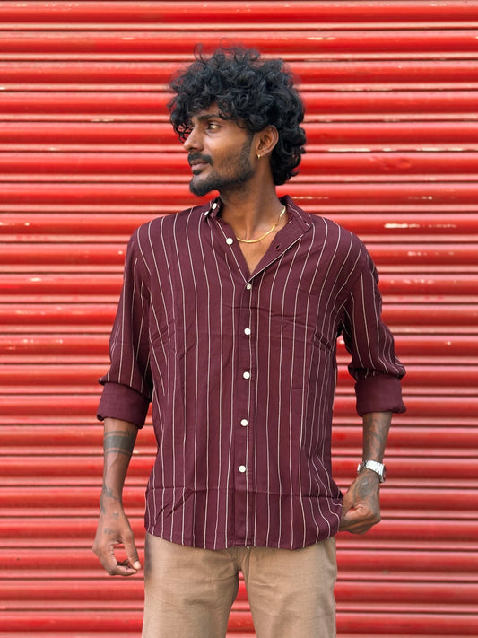 Maroon Striped Shirt