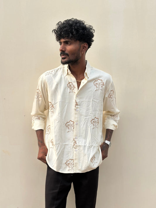 Off White Embroidery Shirt