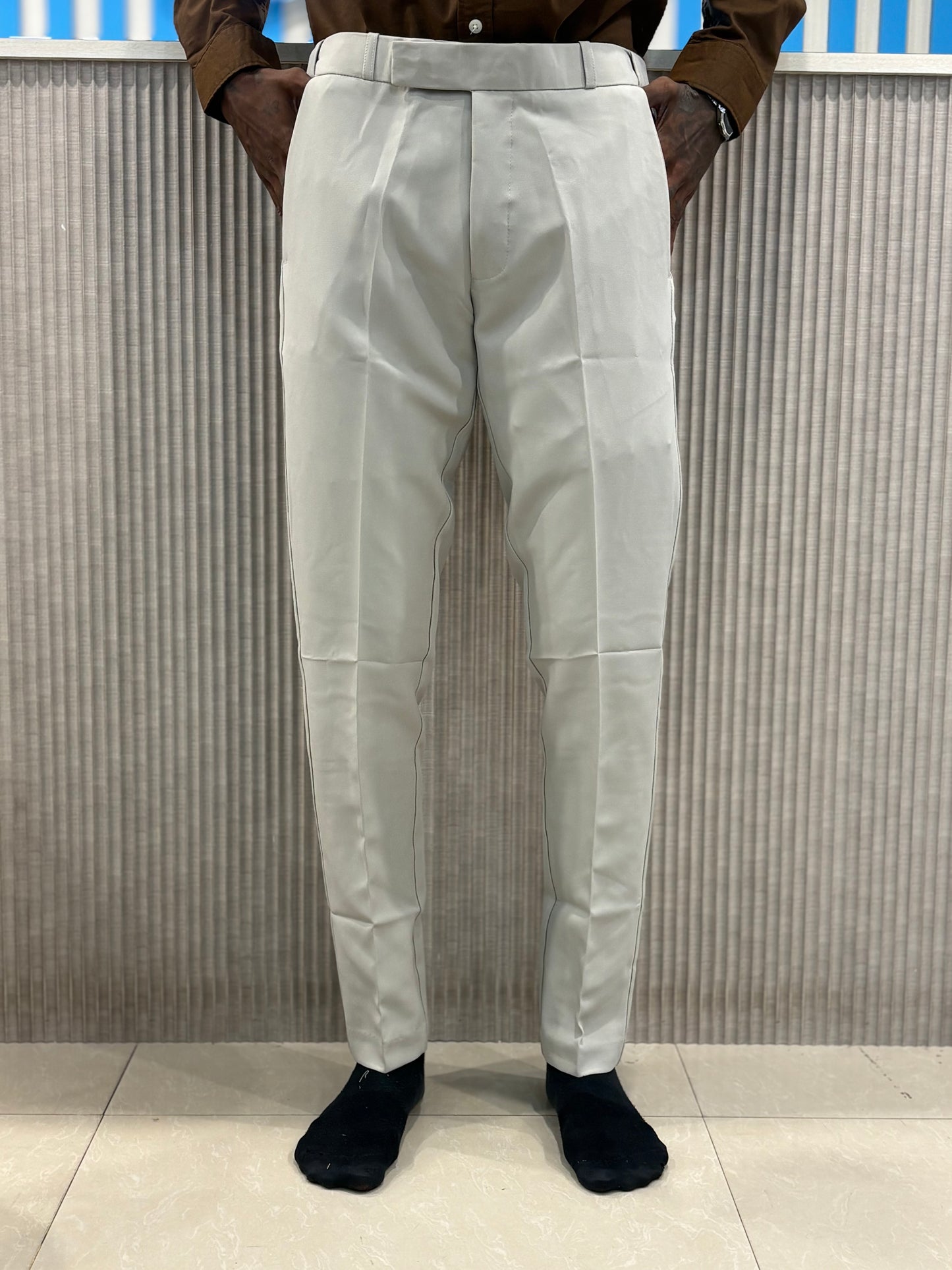 Light Beige Polo Fit Formal Pants