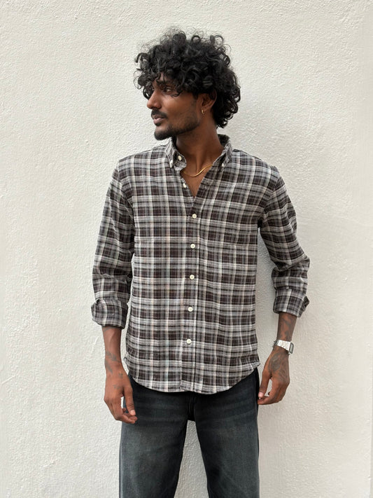 Black Imported Checked Shirt