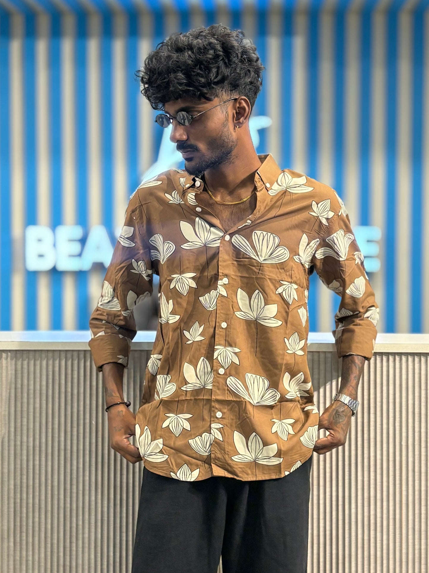 Brown Printed Shirt