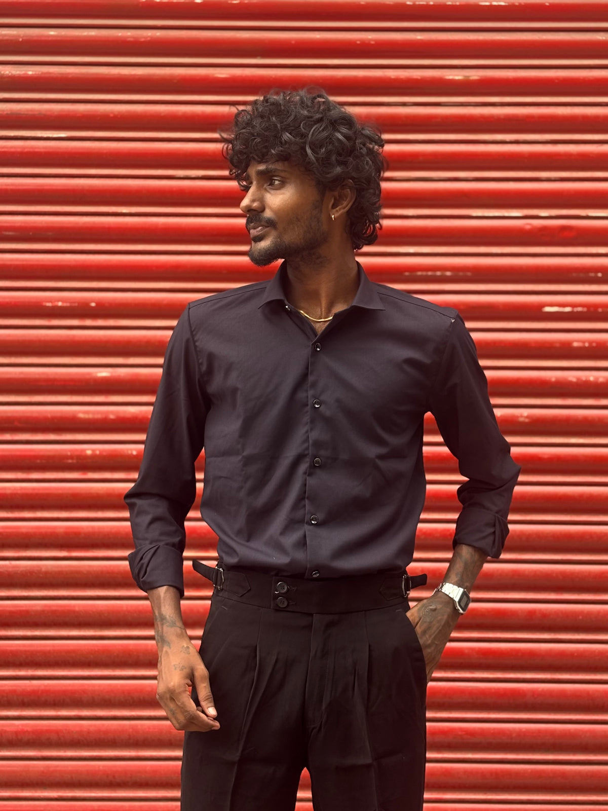 Navy Blue Liquid Shirt