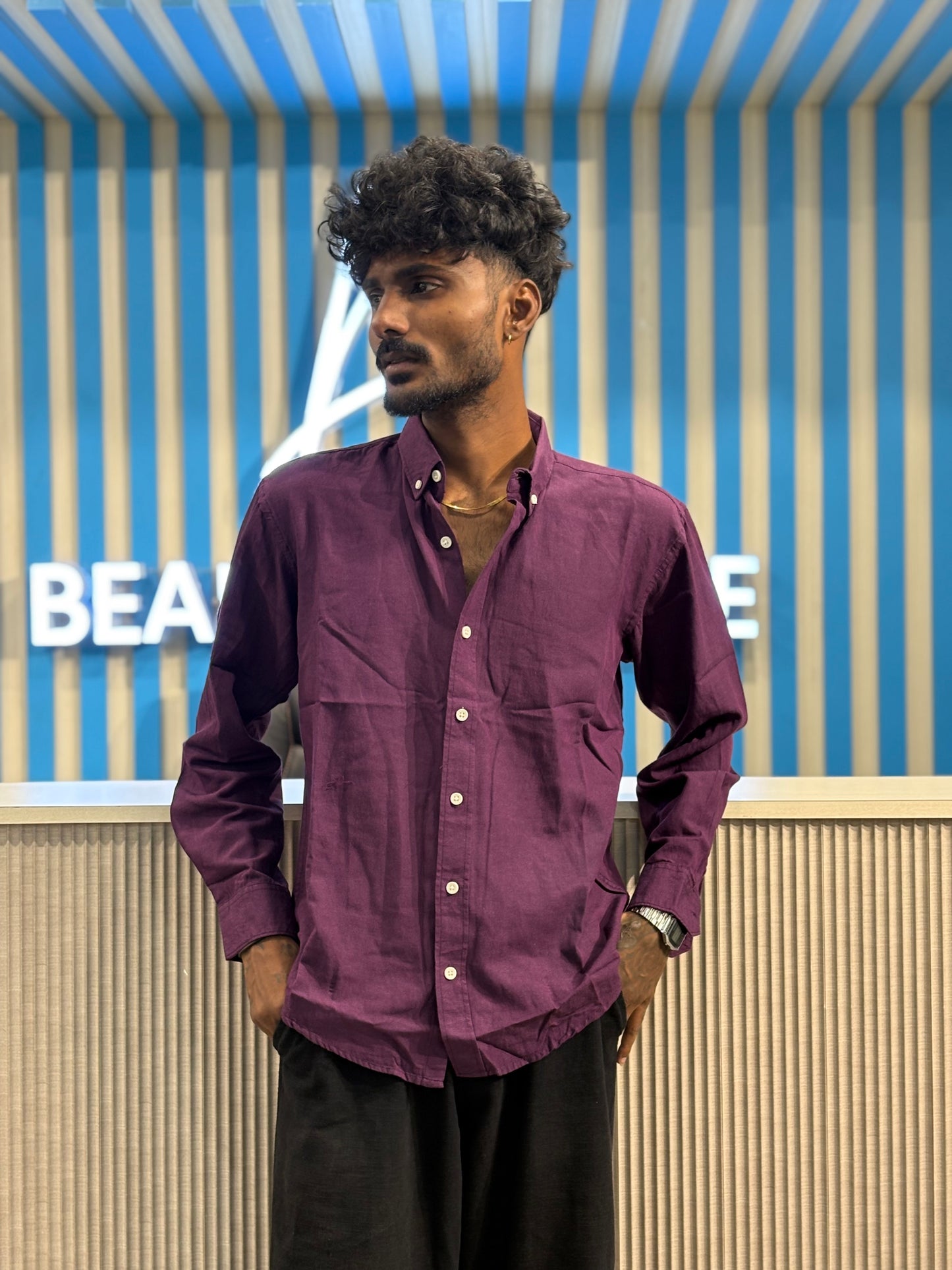 Violet Linen Shirt