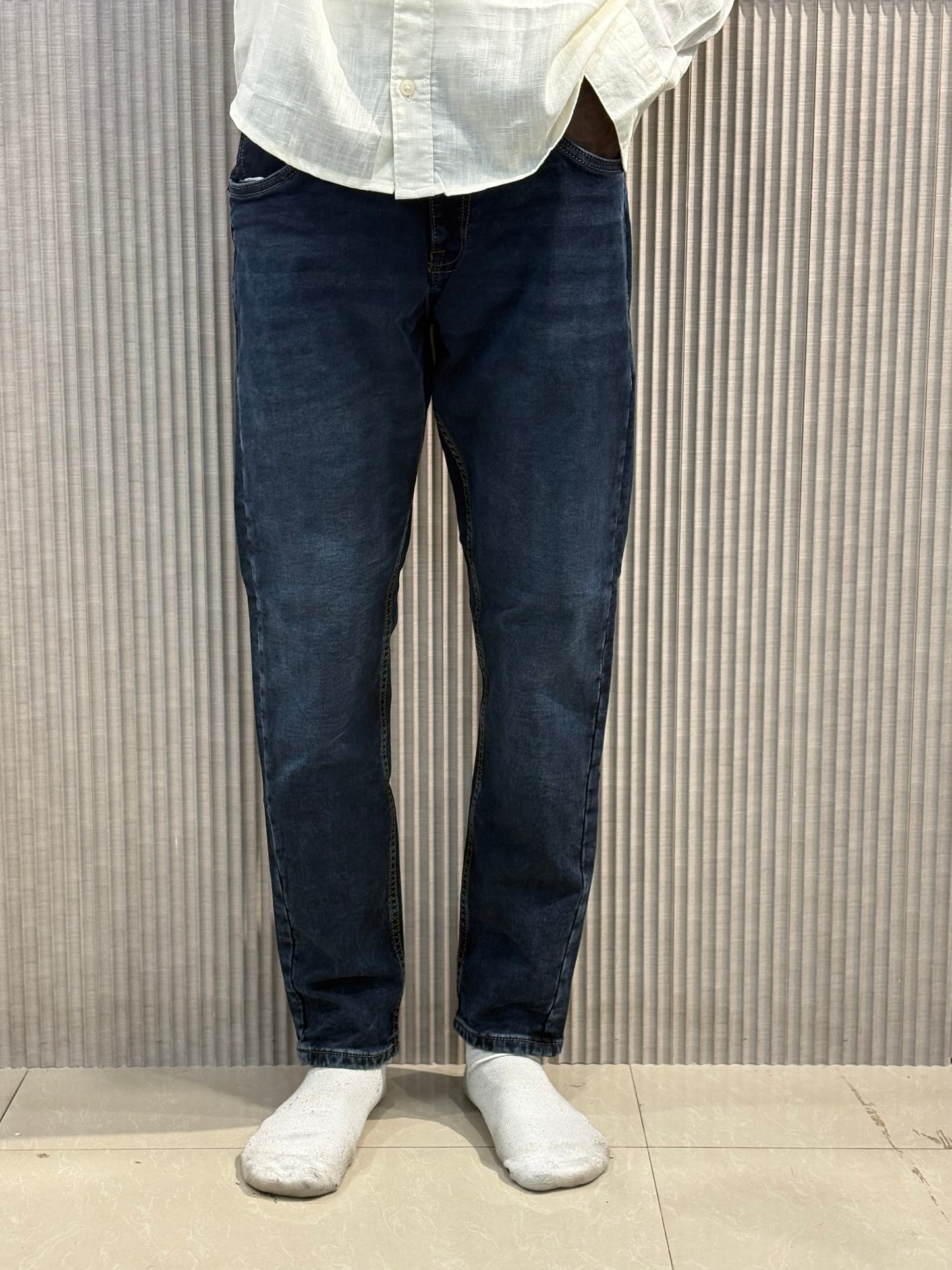Dark Blue Ankle Fit Jeans