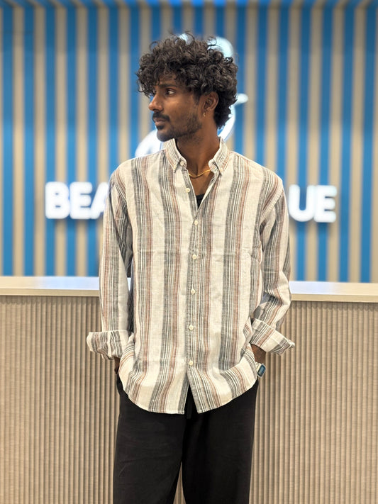 White Striped Linen Shirt