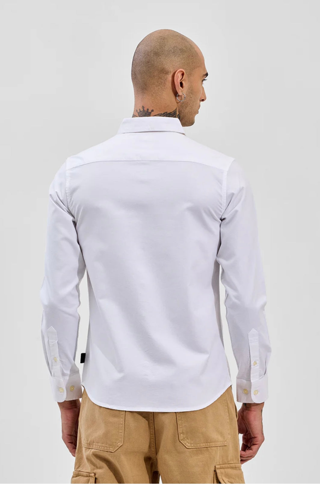 White Button Down Slim Fit Shirt