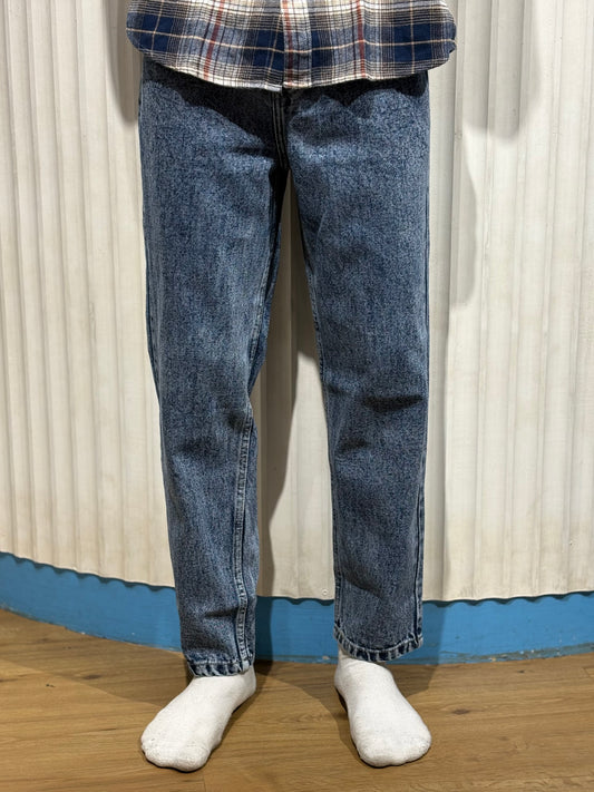 Blue Acid Wash Semi Baggy Jeans