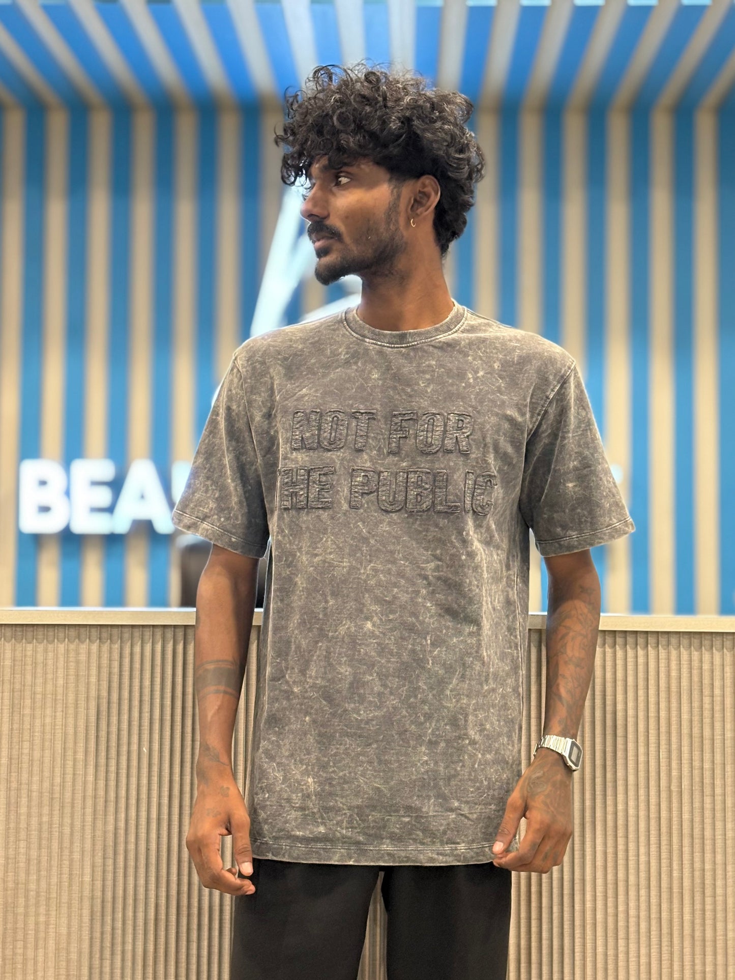 Grey Acid Wash Oversized Tshirt