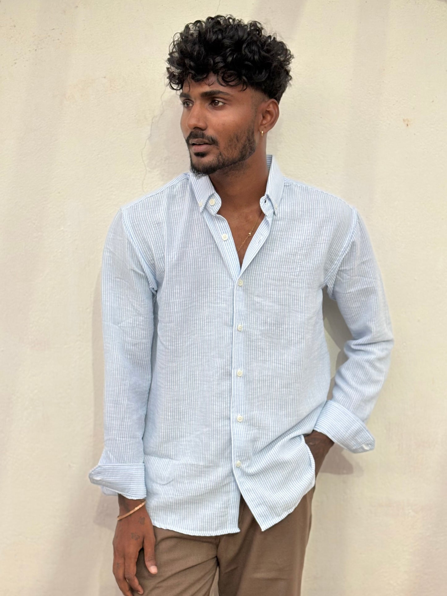 Blue Striped Old Money Shirt