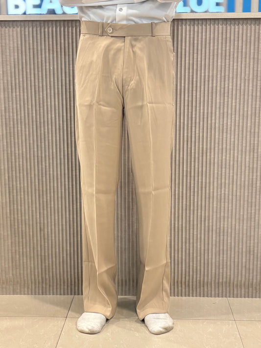 Beige Bootcut Formal Pants