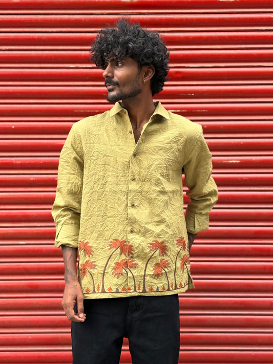 Green Bottom Embroidery Shirt