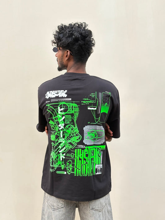 Black Neon Oversized Tshirt