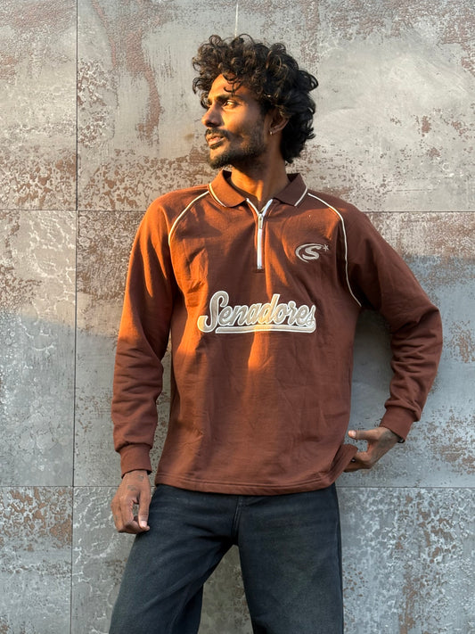 Brown Zipper Sweatshirt