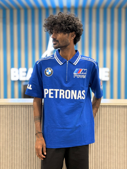 BMW Blue Zipper Oversized Tshirt