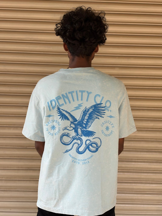 Blue Acid Wash Oversized T-Shirt