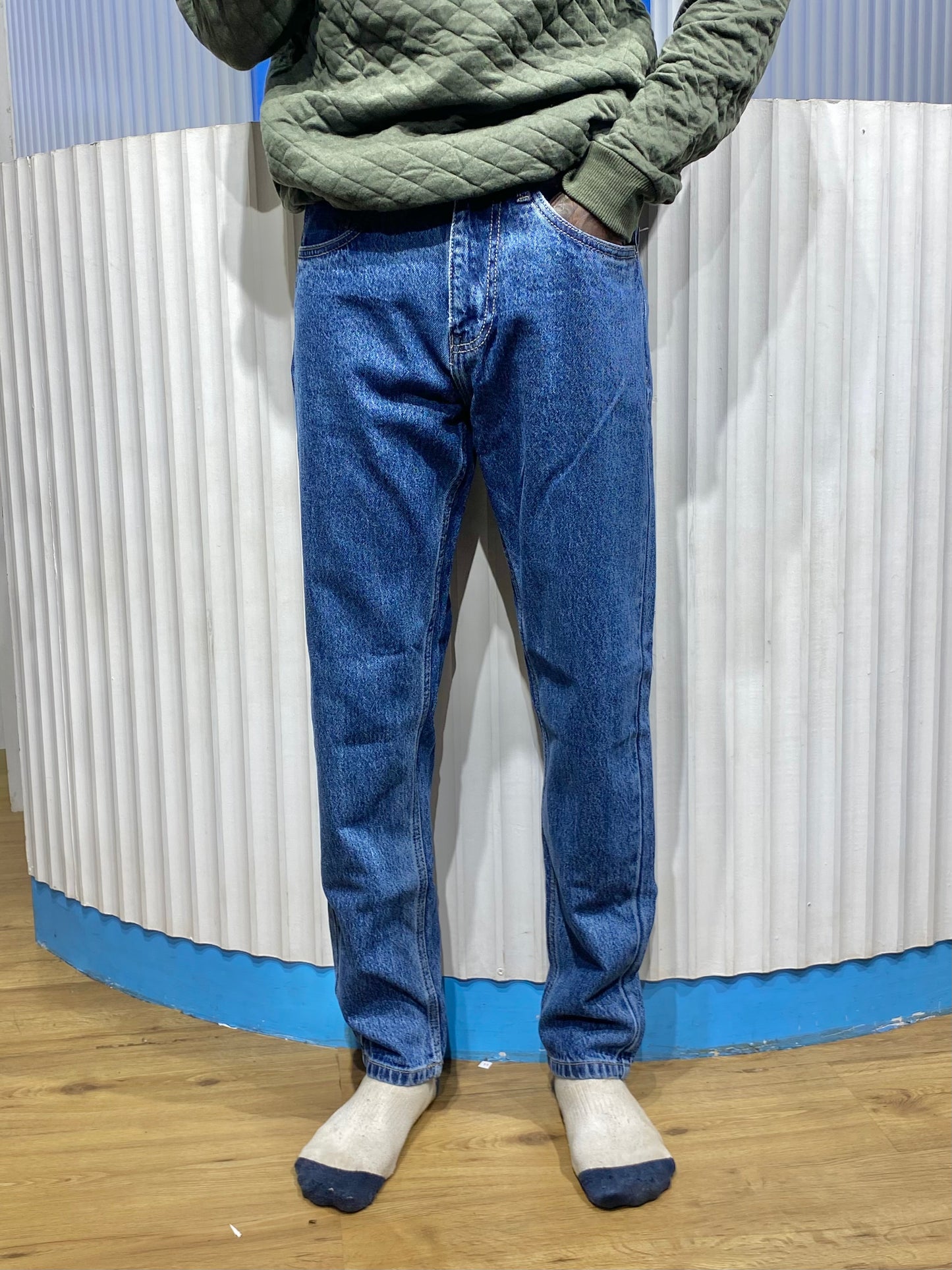 Blue Semi Baggy Jeans