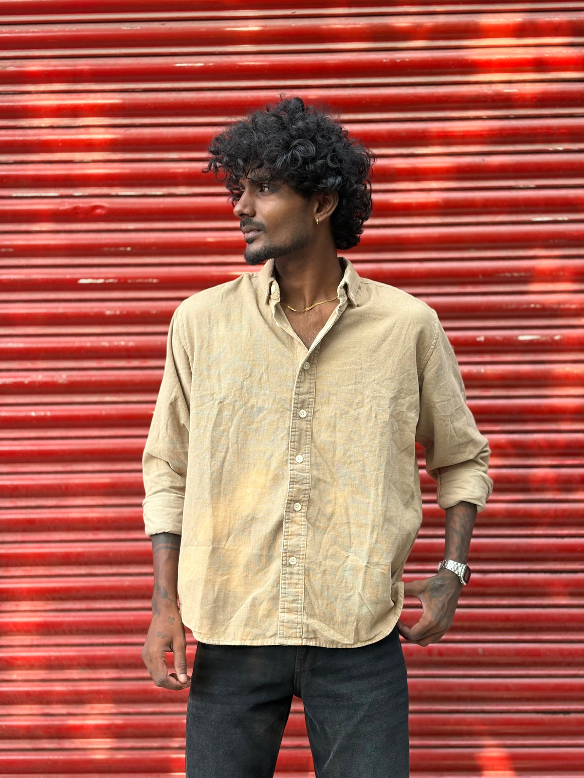 Beige Corduroy Shirt