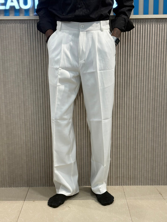 White Korean Baggy Pants
