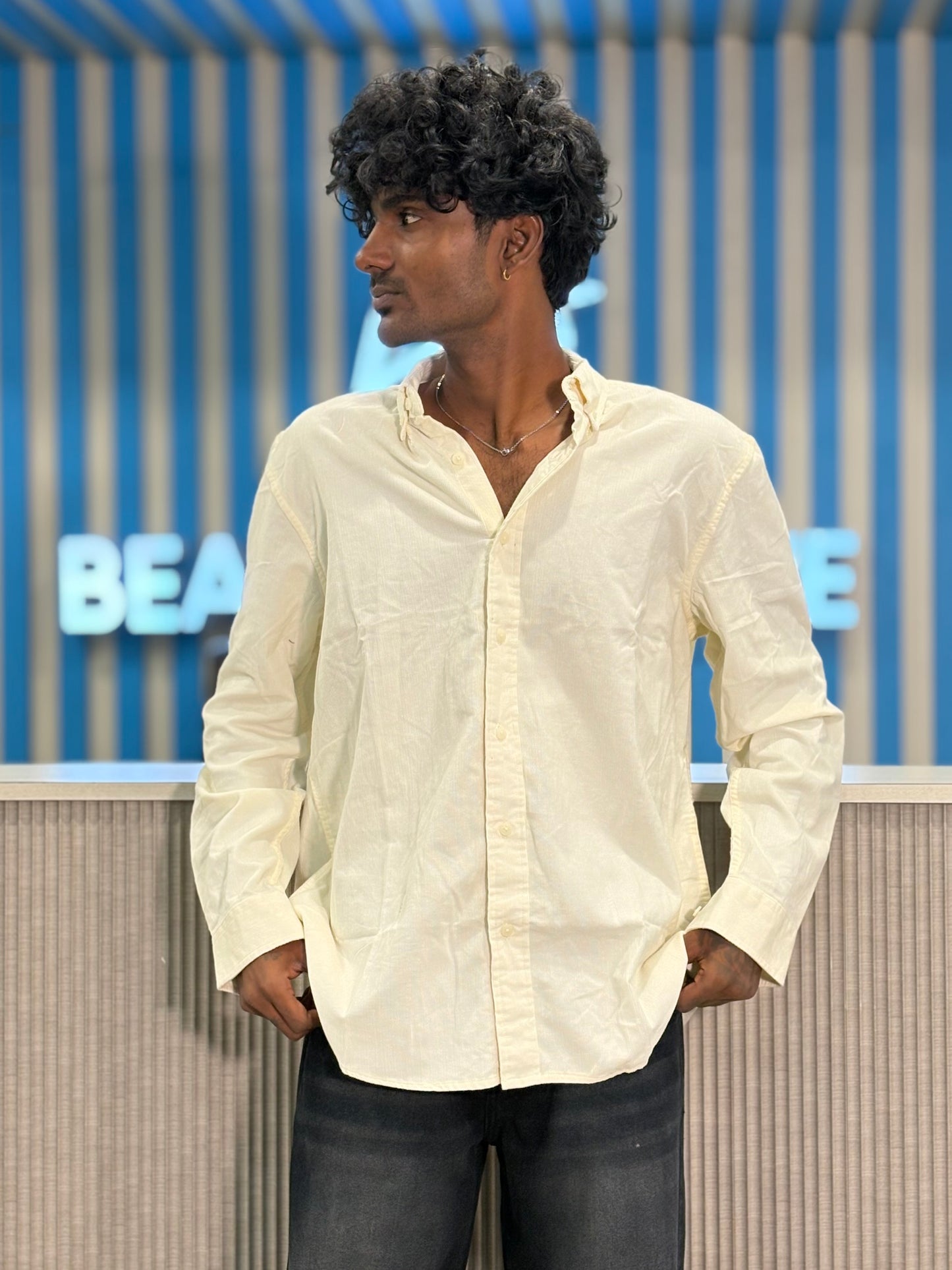 Light Yellow Corduroy Shirt