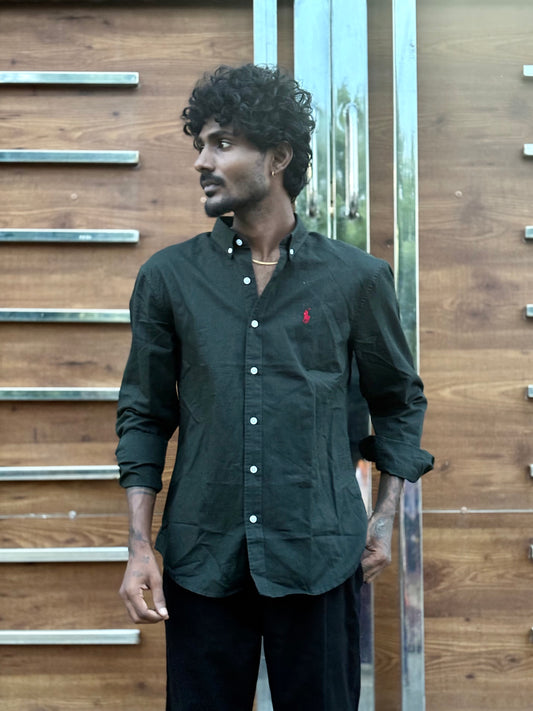 Dark Green Linen Shirt