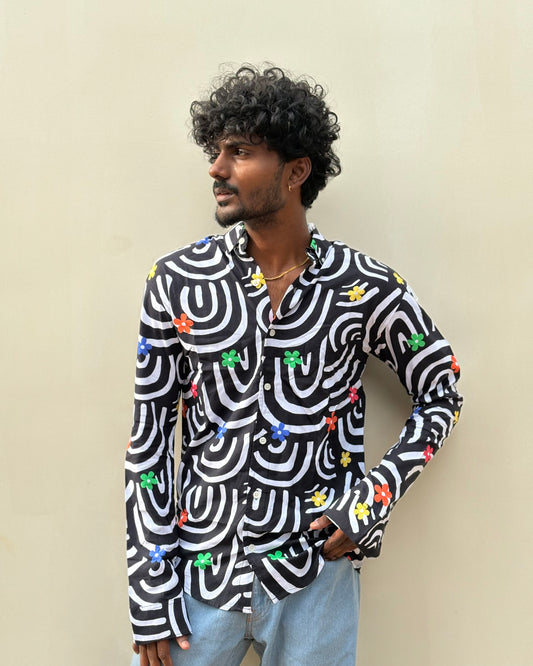 Black Rayon Viscose Shirt
