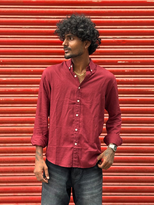 Red Linen Shirt