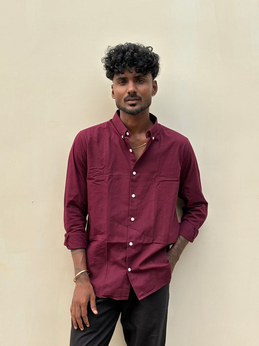 Maroon Linen Shirt