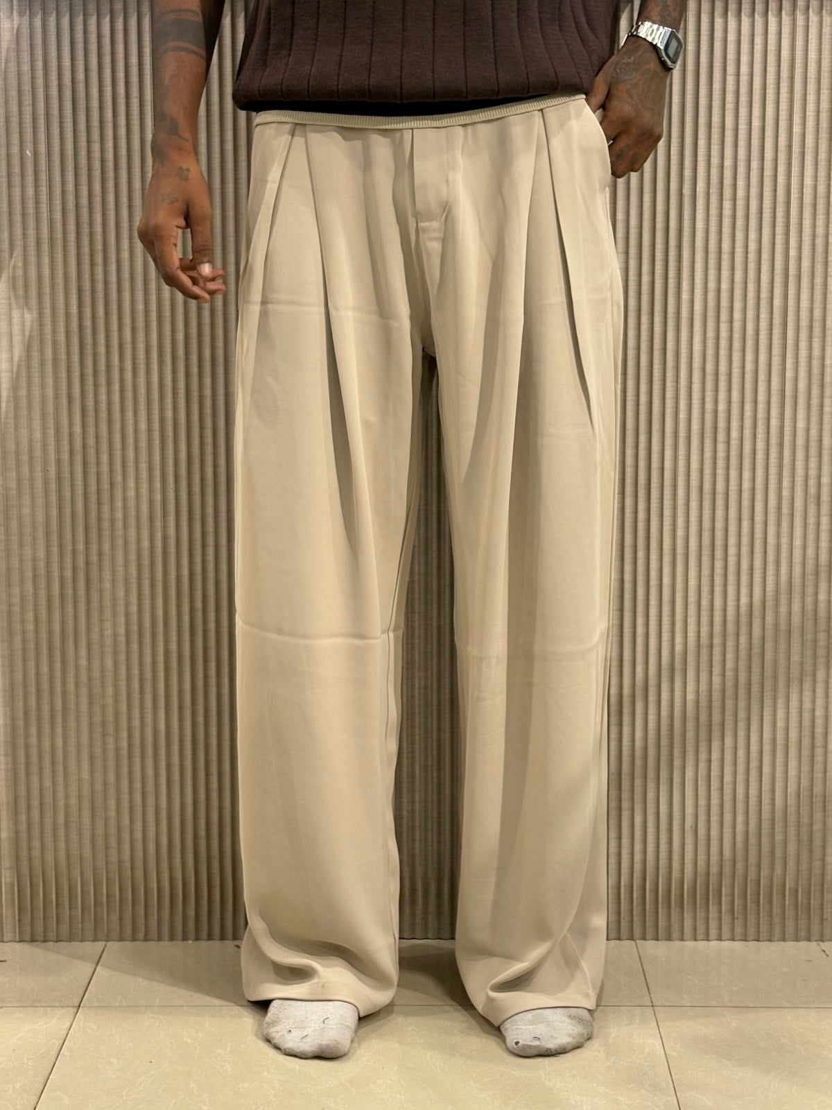Beige Korean Pants