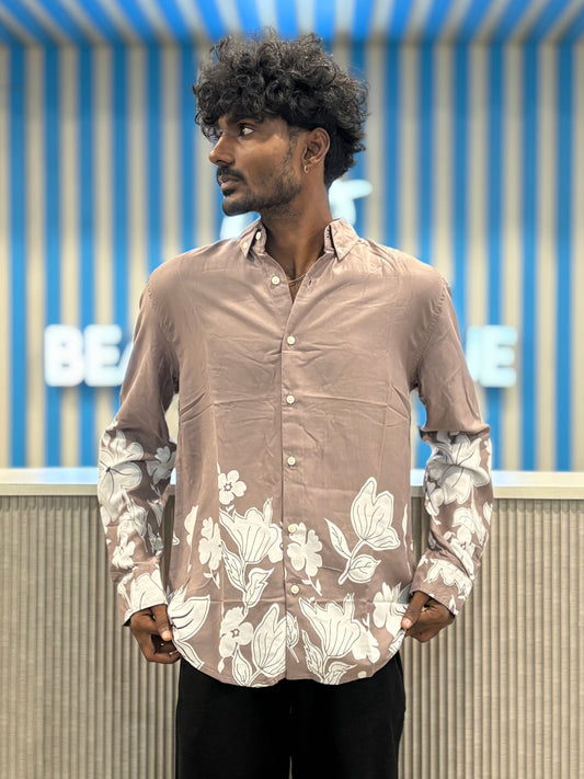 Mocha Pink Bottom Printed Shirt
