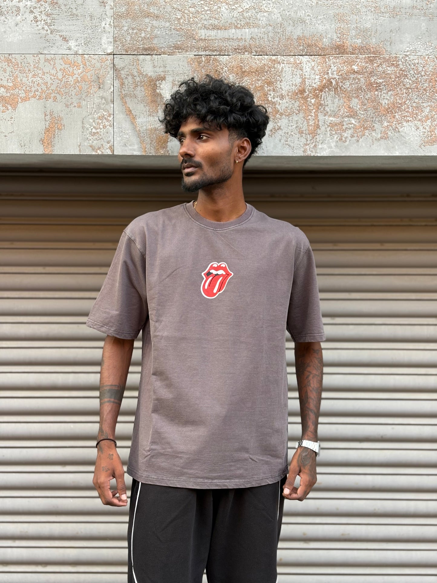 Grey Acid Wash Oversized Tshirt