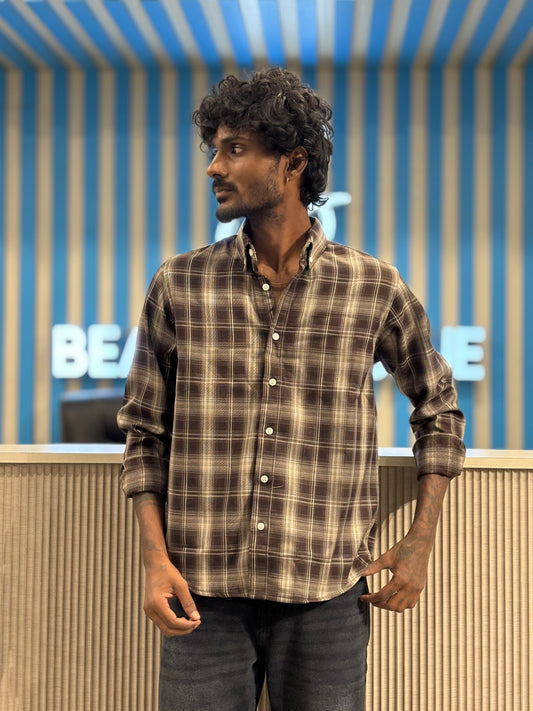 Brown Imported Checked Shirt