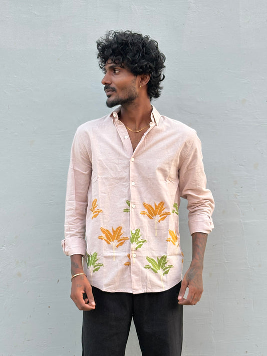 Pink Bottom Embroidery Shirt