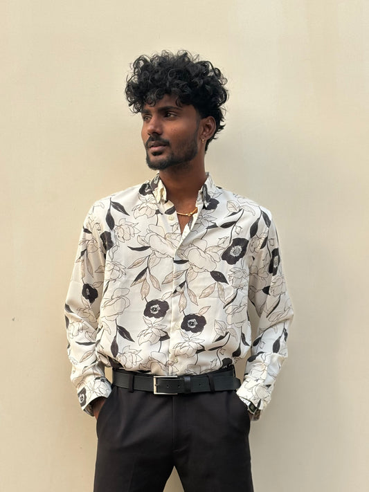 White Rayon Viscose Shirt