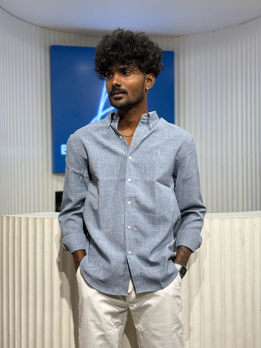 Light Blue Linen Blended Shirt