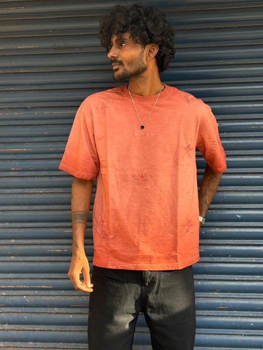 Red Puff Printed Oversized Tshirt